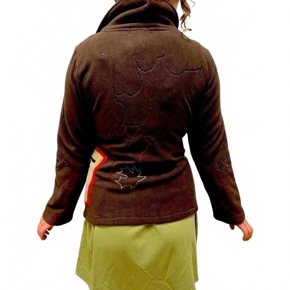 The Collection Royal 3D Leaves Full Zip Fleece Jacket – Small NWT” - Picture 4 of 7